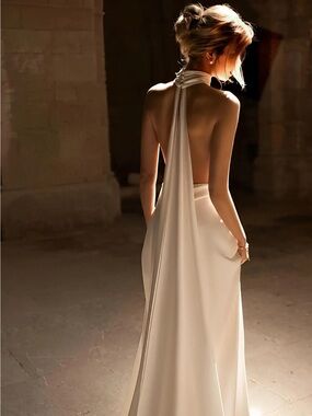 White Silk Evening Dress Size 6